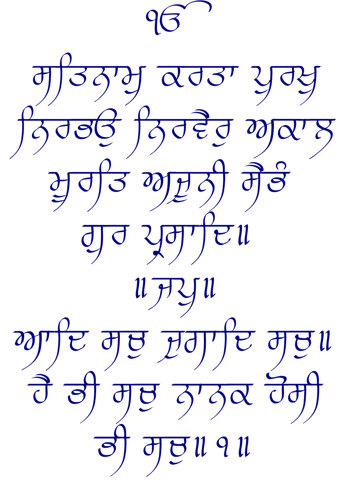 Japji Sahib Path Lyrics